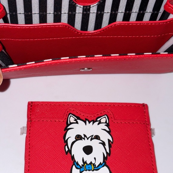 Mark Tetro red westie crossbody purse with matching small wallet - Picture 6 of 11